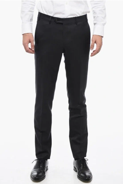 Corneliani Virgin Wool Academy Trousers In Black