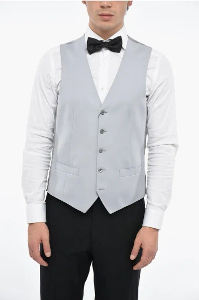 Corneliani Virgin Wool Academy Vest With Flush Pockets In Neutral