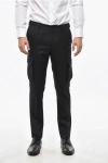 Corneliani Virgin Wool And Cashmere Cargo Pants With Belt Loops In Gray
