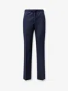 Corneliani Virgin Wool And Silk Trousers In Blue