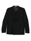Corneliani Double-breasted Black Jacket With Tailored Fit In Black