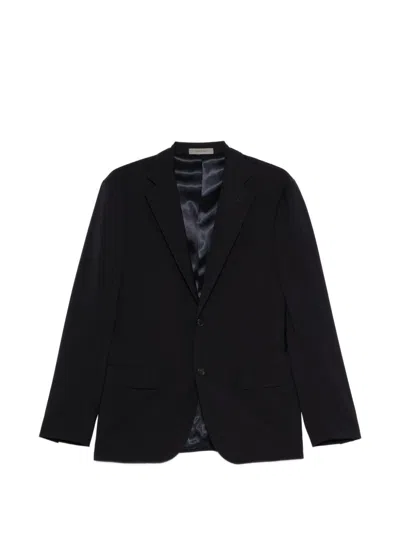 Corneliani Virgin Wool Blazer With Buttons In Black