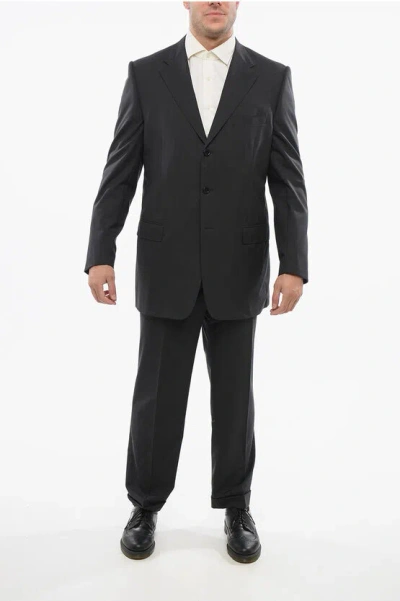Corneliani Virgin Wool Blazer With Flap Pockets