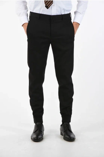 Corneliani Virgin Wool Blend Academy Pants With Ankle Zip In Black