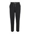 Corneliani Virgin Wool-blend Drawstring Trousers In Black