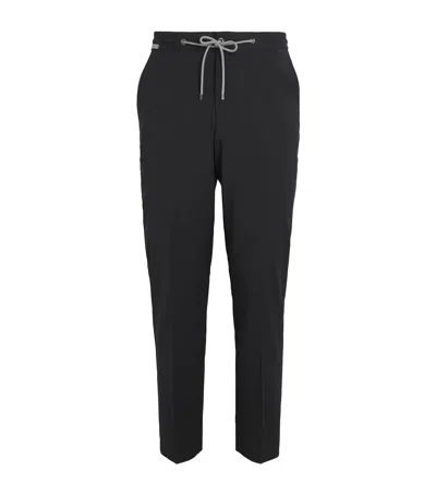 Corneliani Virgin Wool-blend Drawstring Trousers In Black