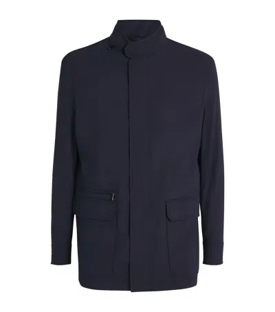 Corneliani Virgin Wool-blend Jacket In Blue
