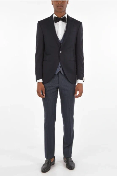 Corneliani Pinstriped Pants Cerim.academy 3-piece Suit In Black