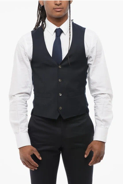 Corneliani Virgin Wool Cerim.academy Waistcoat With Back Adjuster