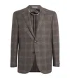 Corneliani Virgin Wool Check Blazer In Gray