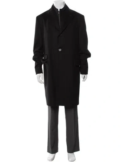 Pre-owned Corneliani Virgin Wool Coat In Black