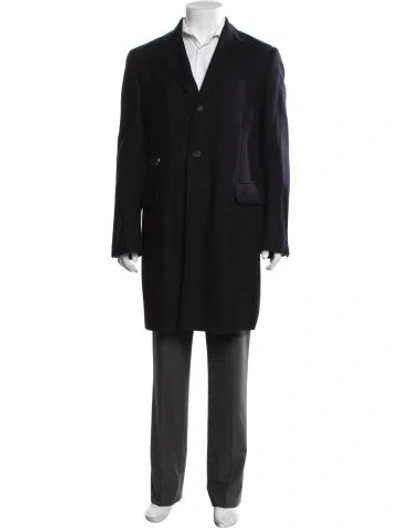 Pre-owned Corneliani Virgin Wool Coat In Black