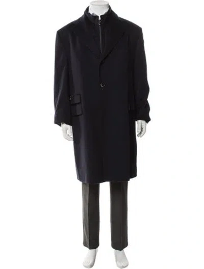 Pre-owned Corneliani Virgin Wool Coat In Blue