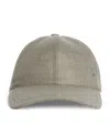 Corneliani Virgin Wool Crest Baseball Cap In Gray