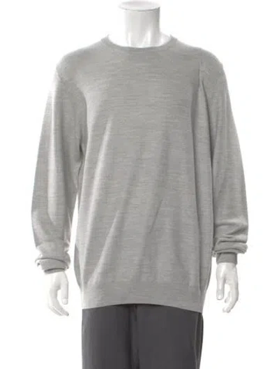 Pre-owned Corneliani Virgin Wool Crew Neck Pullover In Gray