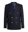 Corneliani Virgin Wool Double-breasted Blazer In Blue