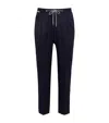 Corneliani Virgin Wool Drawstring Trousers In Blue