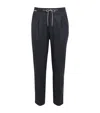 Corneliani Virgin Wool-blend Drawstring Trousers In Multi