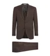 Corneliani Virgin Wool Herringbone 2-piece Suit In Brown