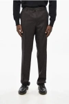 Corneliani Virgin Wool Houndstooth Pants In Black