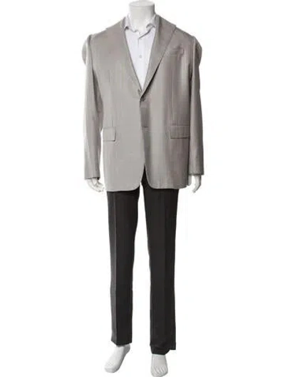 Pre-owned Corneliani Virgin Wool Houndstooth Print Overcoat In Multi