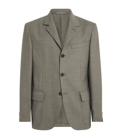 Corneliani Virgin Wool Jacket In Green