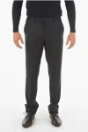 Corneliani Virgin Wool Leader Mid-rise Waist Plain Hem Trousers