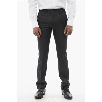 Corneliani 4 Pocket Virgin Wool Pants With Belt Loops In Black