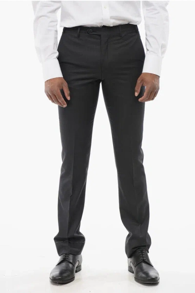 CORNELIANI VIRGIN WOOL LEADER PANTS WITH FLUSH POCKETS