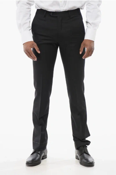 CORNELIANI VIRGIN WOOL LEADER PANTS WITH FLUSH POCKETS