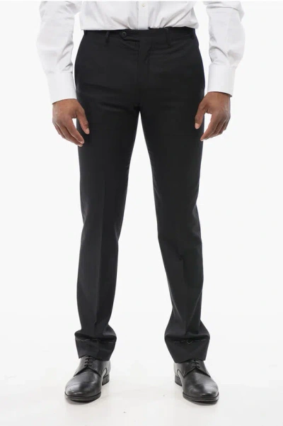 CORNELIANI VIRGIN WOOL LEADER PANTS WITH FLUSH POCKETS