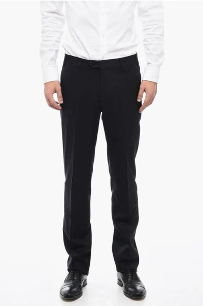 Corneliani Virgin Wool Leader Trousers With Slim Fit In Black