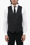 Corneliani Cc Collection Virgin Wool Blend Waistcoat With Martingale In Grey