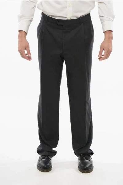 Corneliani Virgin Wool Mantua Pants With Concealed Closure