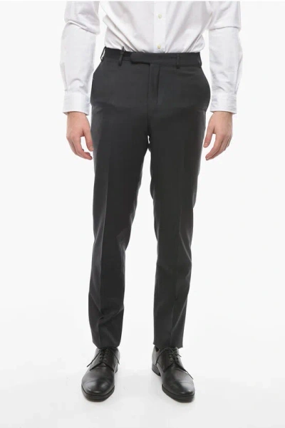 Corneliani Virgin Wool Mid Rise Pants In Neutral