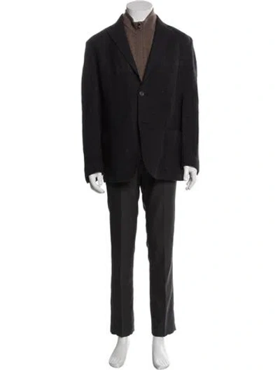 Pre-owned Corneliani Virgin Wool Overcoat In Black