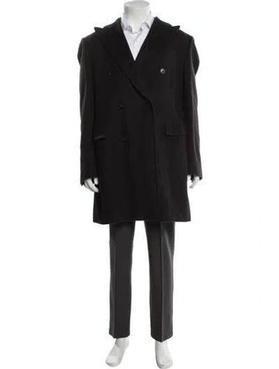 Pre-owned Corneliani Virgin Wool Overcoat In Black