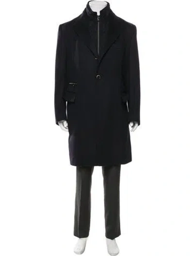 Pre-owned Corneliani Virgin Wool Overcoat In Black