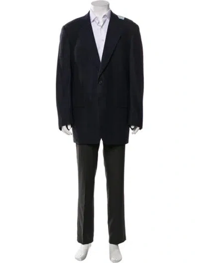 Pre-owned Corneliani Virgin Wool Overcoat In Blue