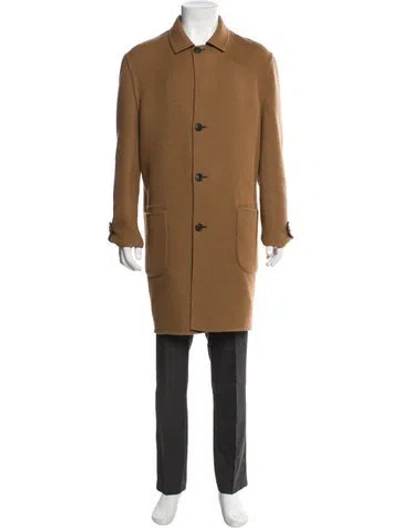 Pre-owned Corneliani Virgin Wool Overcoat In Brown