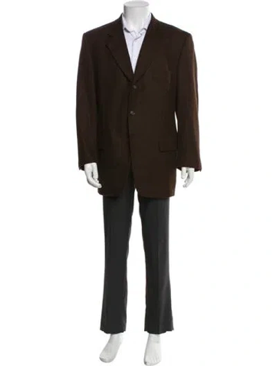 Pre-owned Corneliani Virgin Wool Overcoat In Brown