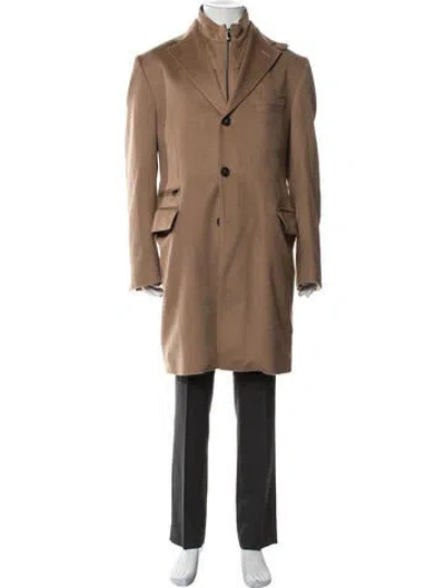 Pre-owned Corneliani Virgin Wool Overcoat In Brown
