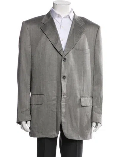 Pre-owned Corneliani Virgin Wool Overcoat In Gray