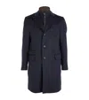 Corneliani Virgin Wool Overcoat In Navy