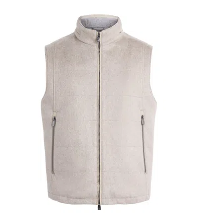 Corneliani Virgin Wool Padded Gilet In Gray