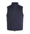 Corneliani Virgin Wool Padded Gilet In Blue