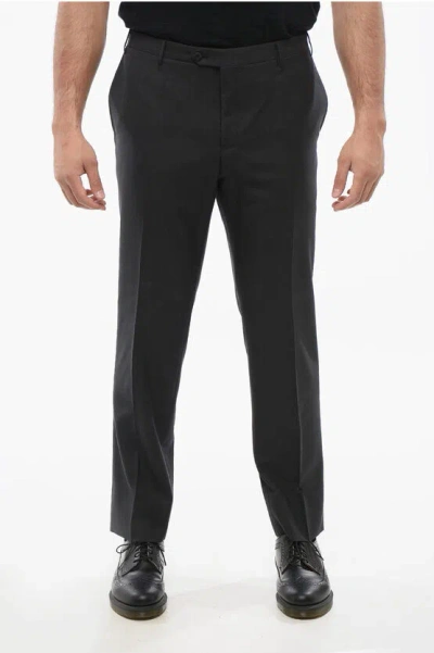 CORNELIANI VIRGIN WOOL PANTS WITH BELT LOOP
