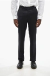 Corneliani Virgin Wool Pants With Belt Loops In Black