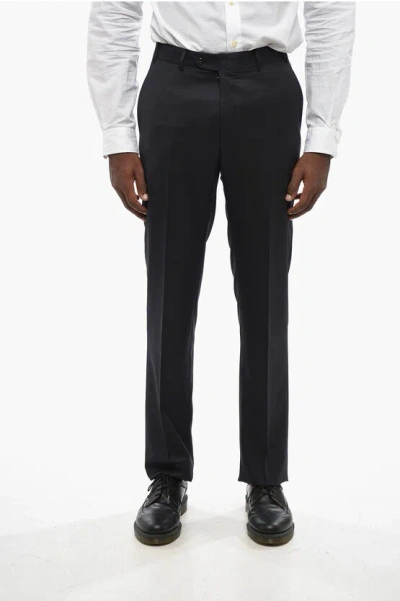 Corneliani Virgin Wool Pants With Belt Loops In Black