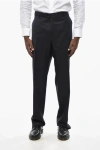 Corneliani Virgin Wool Pants With Belt Loops In Black